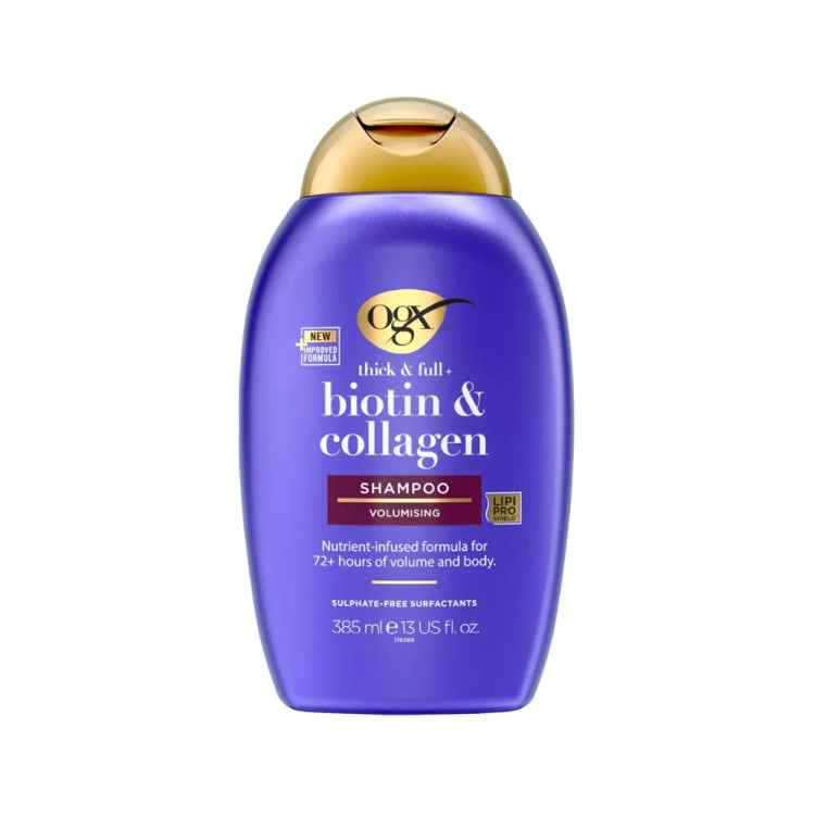 شامپو OGX Biotin & Collagen بنفش ۳۸۵ میل
